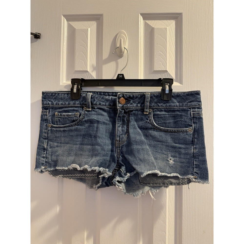 American Eagle Sz 10 Low Rise Frayed Micro Mini Festival Shorts